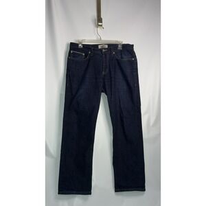 Naked & Famous Jeans Mens Size 35 x 26 Selvedge Dark Washed Denim Blue **flaws**